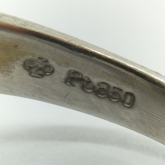 RUBY & DIAMOND PLATINUM White Gold Ring Real Genuine AUTHENTIC Sz 6.75 Vintage - Picture 4 of 10